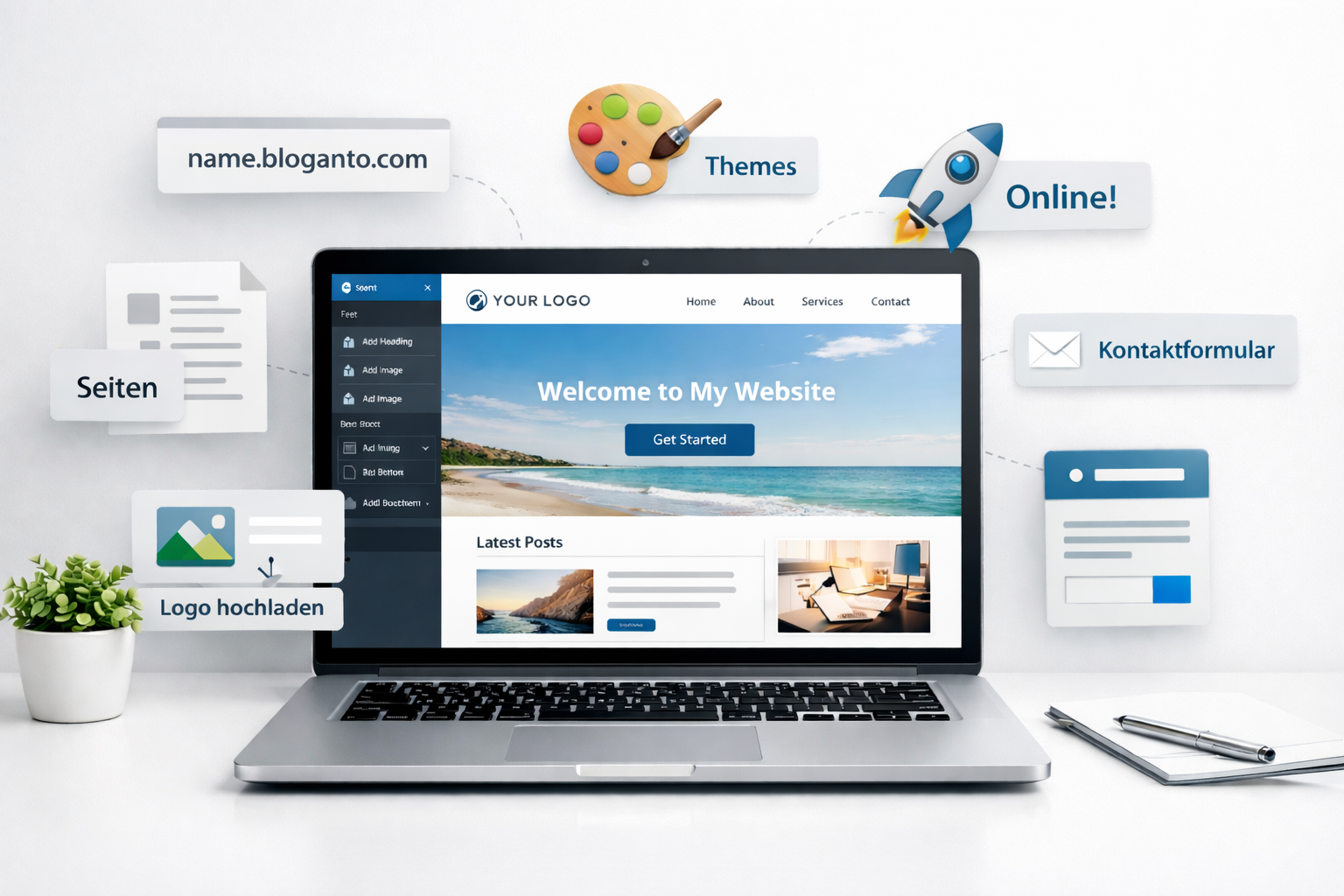 Wie erstelle ich eine kostenlose Website auf Bloganto.com?